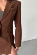 CROP CEKET - KISA ETEK TAKIM - Kahverengi resmi